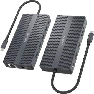 AISENS ASUC-12P017-GR USB-C Laptop Dock Grijs