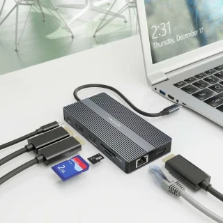 AISENS ASUC-12P017-GR USB-C Laptop Dock Grijs