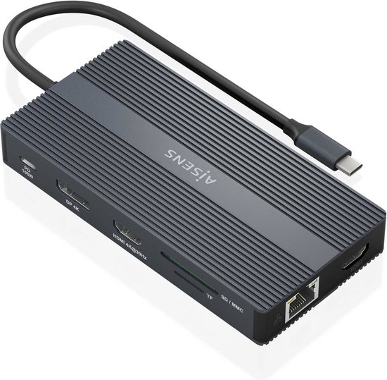 AISENS ASUC-12P017-GR USB-C Laptop Dock Grijs