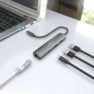 AISENS ASUC-4P039-GR Dockingstation Type-C Grijs