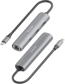 AISENS ASUC-4P039-GR Dockingstation Type-C Grijs