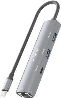 AISENS ASUC-4P039-GR Dockingstation Type-C Grijs