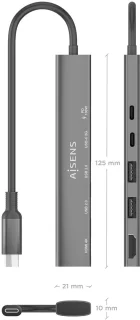 AISENS ASUC-5P022-GR Laptopdock Grijs