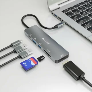 AISENS ASUC-6P016-GR Laptop Dock Grijs