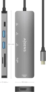 AISENS ASUC-6P016-GR Laptop Dock Grijs