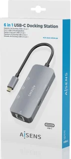 AISENS ASUC-6P019-GR laptop dock Type-C grijs