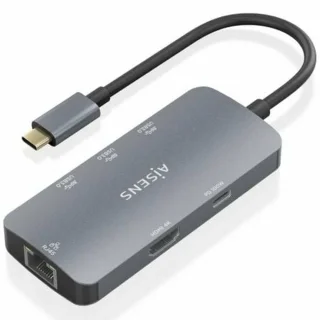 AISENS ASUC-6P019-GR laptop dock Type-C grijs