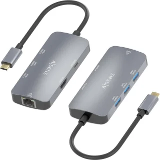 AISENS ASUC-6P019-GR laptop dock Type-C grijs