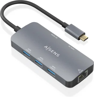 AISENS ASUC-6P019-GR laptop dock Type-C grijs