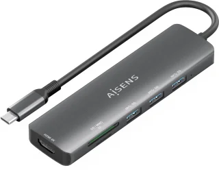 AISENS ASUC-6P024-GR laptop dockingstation Type-C grijs