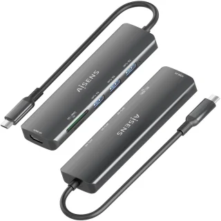 AISENS ASUC-6P024-GR laptop dockingstation Type-C grijs