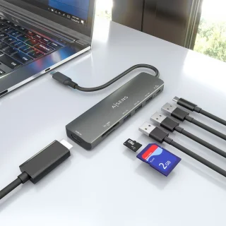 AISENS ASUC-7P025-GR Laptop Dock & Poortreplicator