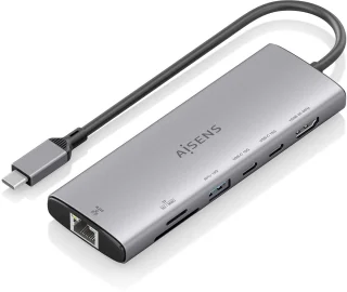 AISENS ASUC-7P032-GR laptop dock & poortreplicator Grijs