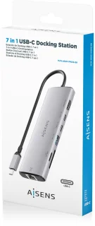 AISENS ASUC-7P032-GR laptop dock & poortreplicator Grijs