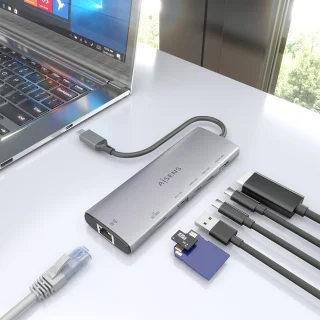 AISENS ASUC-7P032-GR laptop dock & poortreplicator Grijs