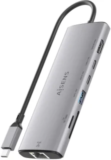 AISENS ASUC-7P032-GR laptop dock & poortreplicator Grijs