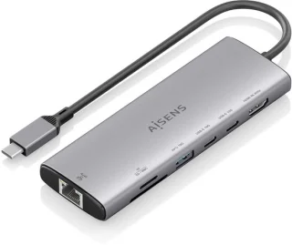 AISENS ASUC-7P032-GR laptop dock & poortreplicator Grijs