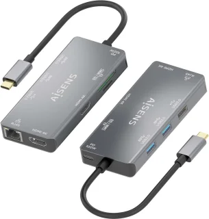 AISENS ASUC-9P018-GR USB-C Dock Grijs