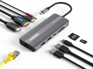 AKONIC USB-C dockingstation 10-in-1, spacegrijs