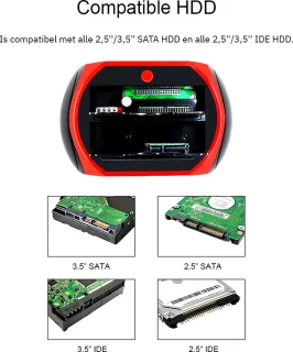 All-in-One HDD Docking Station USB 2.0 Rood