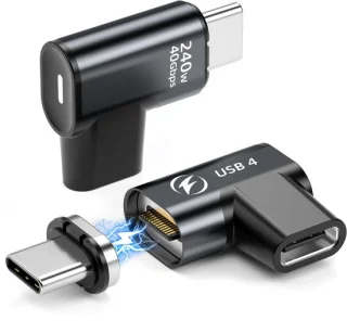 Allecto USB-C Magneetadapter 2-pack Zwart