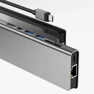 ALOGIC ULDPLSV2-SGR Laptop Dock & Poortreplicator Type-C Zwart/Grijs