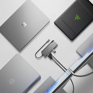ALOGIC ULDPLSV2-SGR Laptop Dock & Poortreplicator Type-C Zwart/Grijs