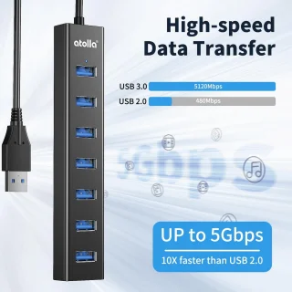 Aluminium 7-poorts USB 3.0 Hub