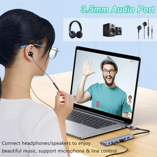 Aluminium 8-in-1 USB-hub