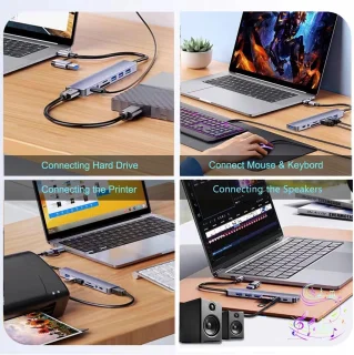 Aluminium 8-in-1 USB-hub