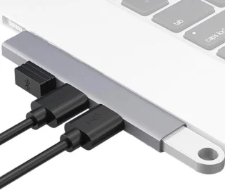 Aluminium usb c hub 3.0 4 poorten zilver