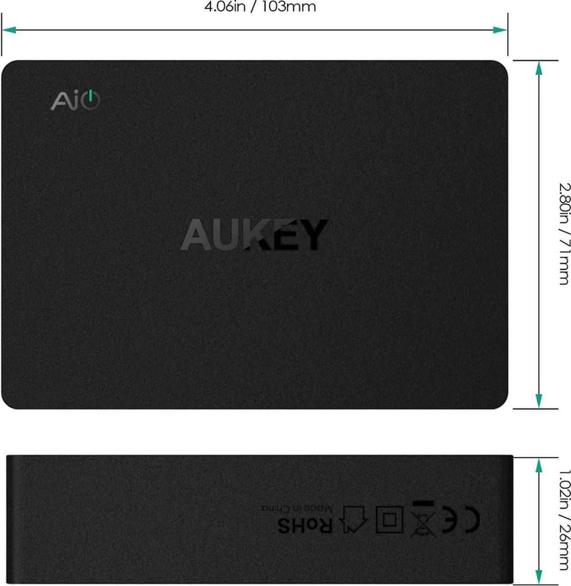 Aukey PA-Y6 USB-A & USB-C Oplader Qualcomm Quick Charge 3.0