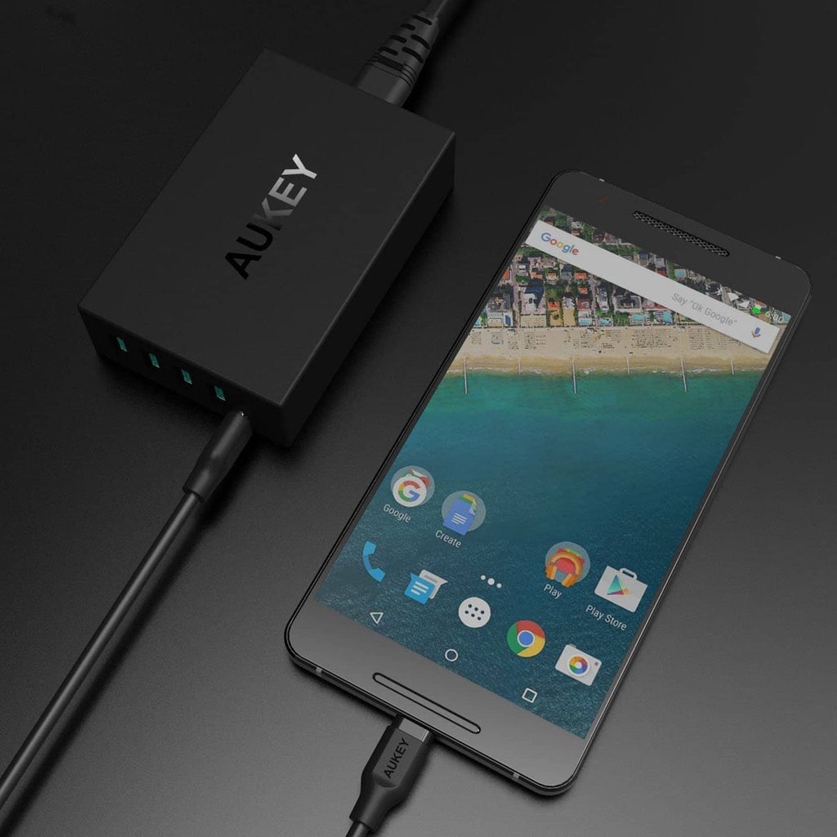 Aukey PA-Y6 USB-A & USB-C Oplader Qualcomm Quick Charge 3.0