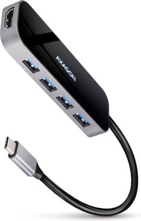 Compacte USB‑C poortreplicator met 4K en 100W pass‑through