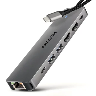 AXAGON HMC-7HX2 USB 5Gbps Hub USB-A USB-C HDMI RJ-45 PD