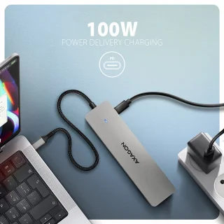 AXAGON HMC-7HX2 USB 5Gbps Hub USB-A USB-C HDMI RJ-45 PD