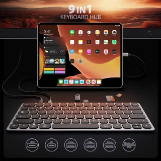 Axagon HMC-KB-US Laptop Dock USB Type-C Grijs