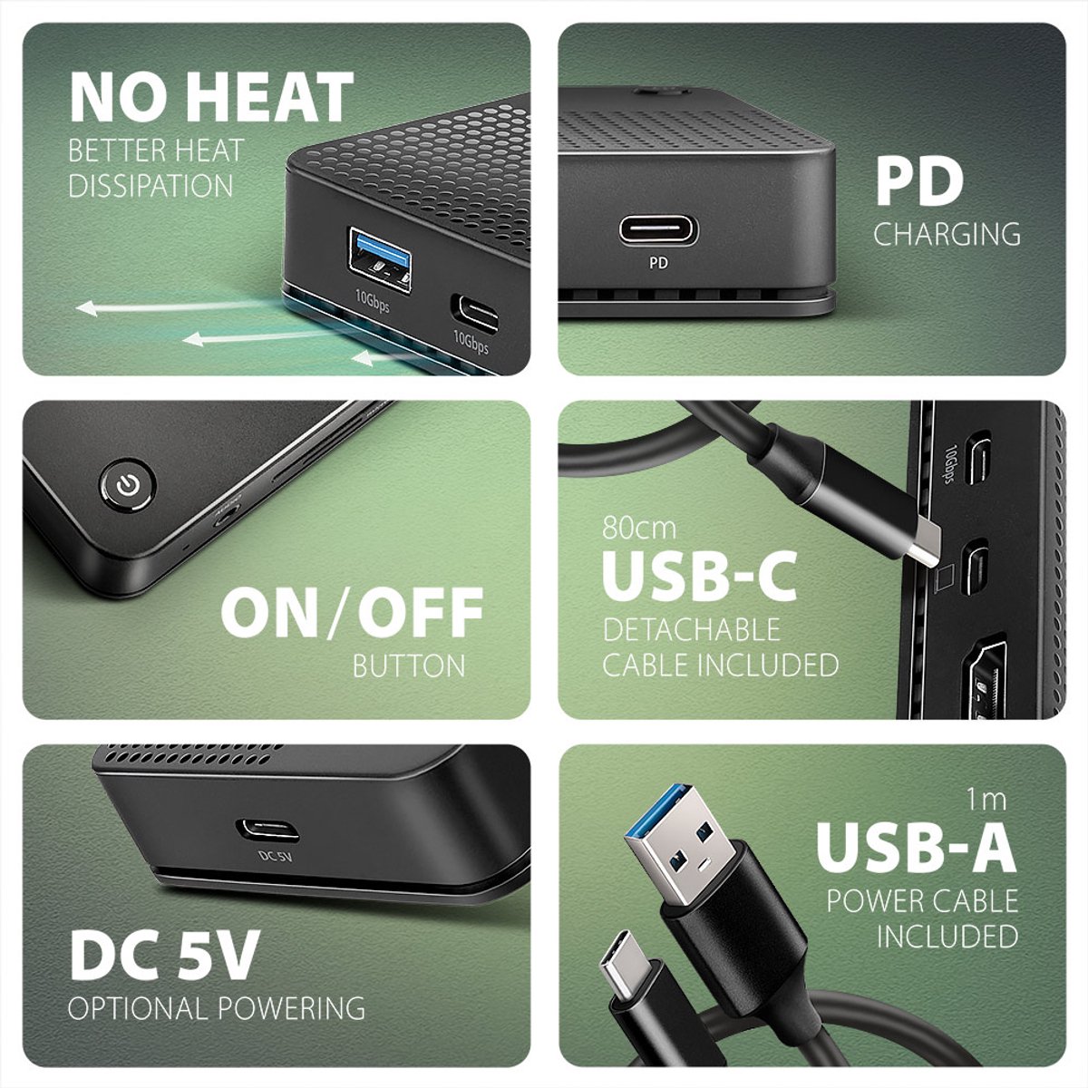 Axagon HMC-U4 USB4 Laptop Dock Zwart