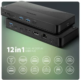 Axagon HMC-U4 USB4 Laptop Dock Zwart