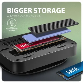 Axagon HMC-UFO USB-C Hub M.2 SATA/NVMe USB 3.2 Gen 2 Zwart