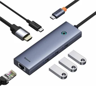 Baseus UltraJoy USB-C hub Grijs