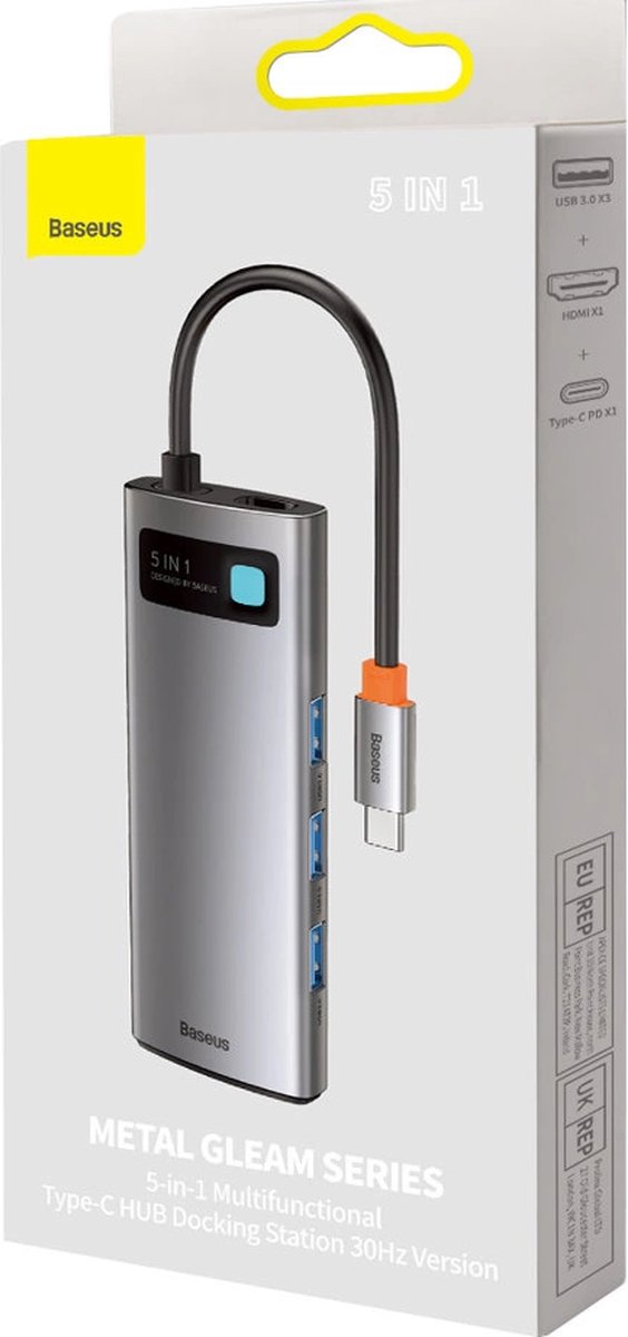 Baseus WKWG020013 USB-C Laptop Dock Grijs