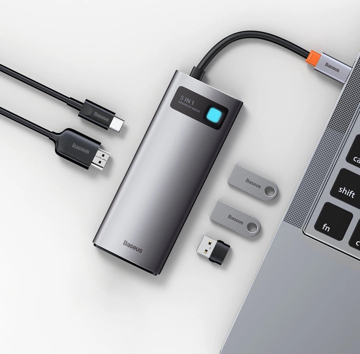 Baseus WKWG020013 USB-C Laptop Dock Grijs