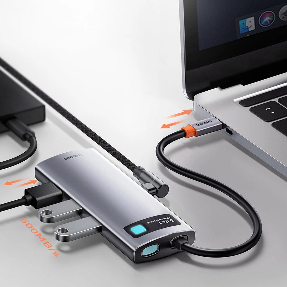 Baseus WKWG020013 USB-C Laptop Dock Grijs