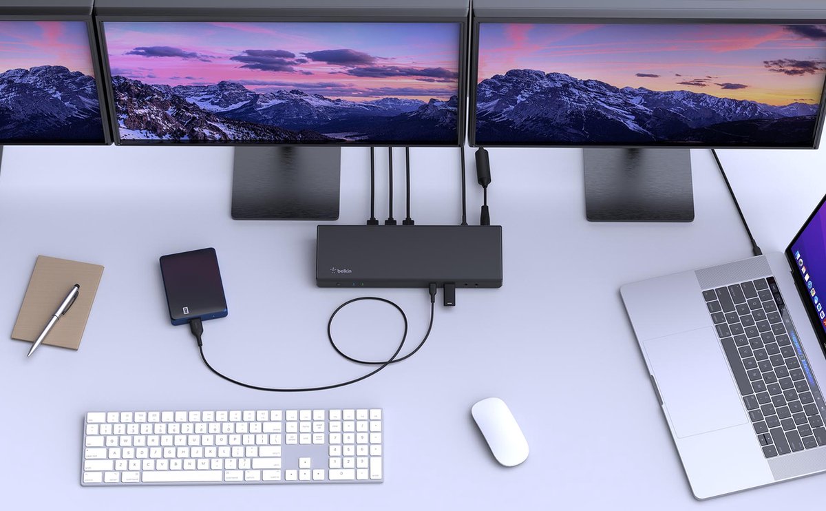 Belkin CONNECT USB-C Triple Display Dock Zwart