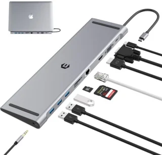 BIGBIG WON docking station USB C, 10 in 1 triple display USB C hub