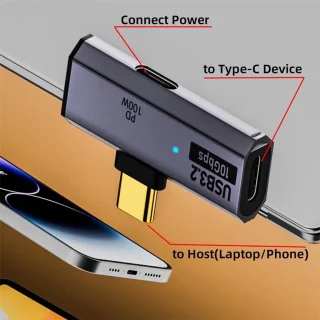 cablecc USB-C Type-C 10Gbps 1 naar 2 adapter met OTG en 100W PD