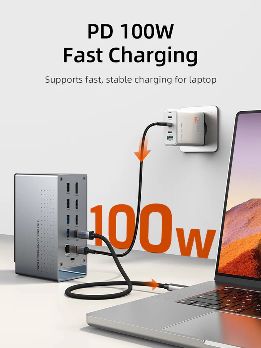 Cabletime 16-in-1 USB-C Docking Station 10Gbps