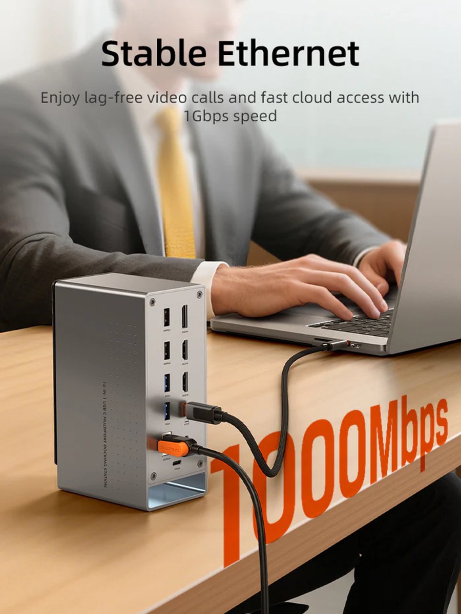 Cabletime 16-in-1 USB-C Docking Station 10Gbps
