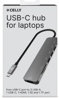 Celly PROHUB7IN1 USB-C Hub Grijs